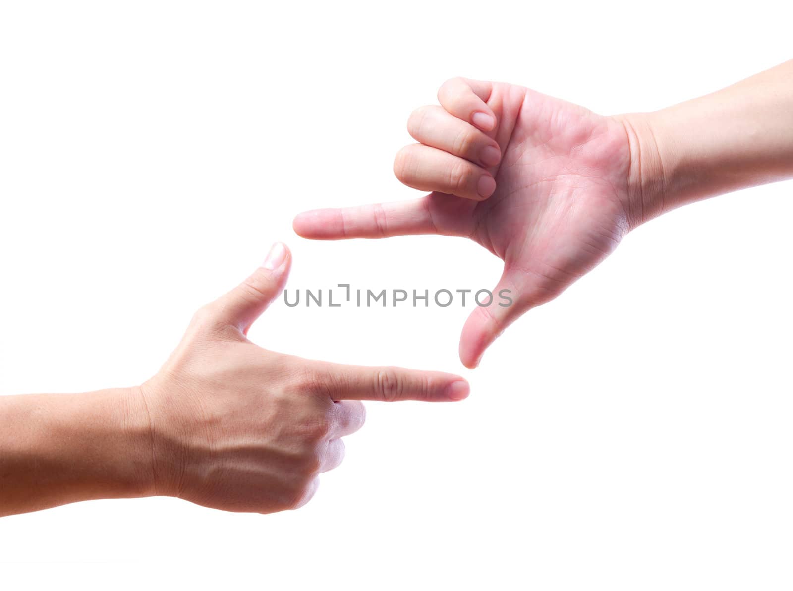 hands made frame isolated