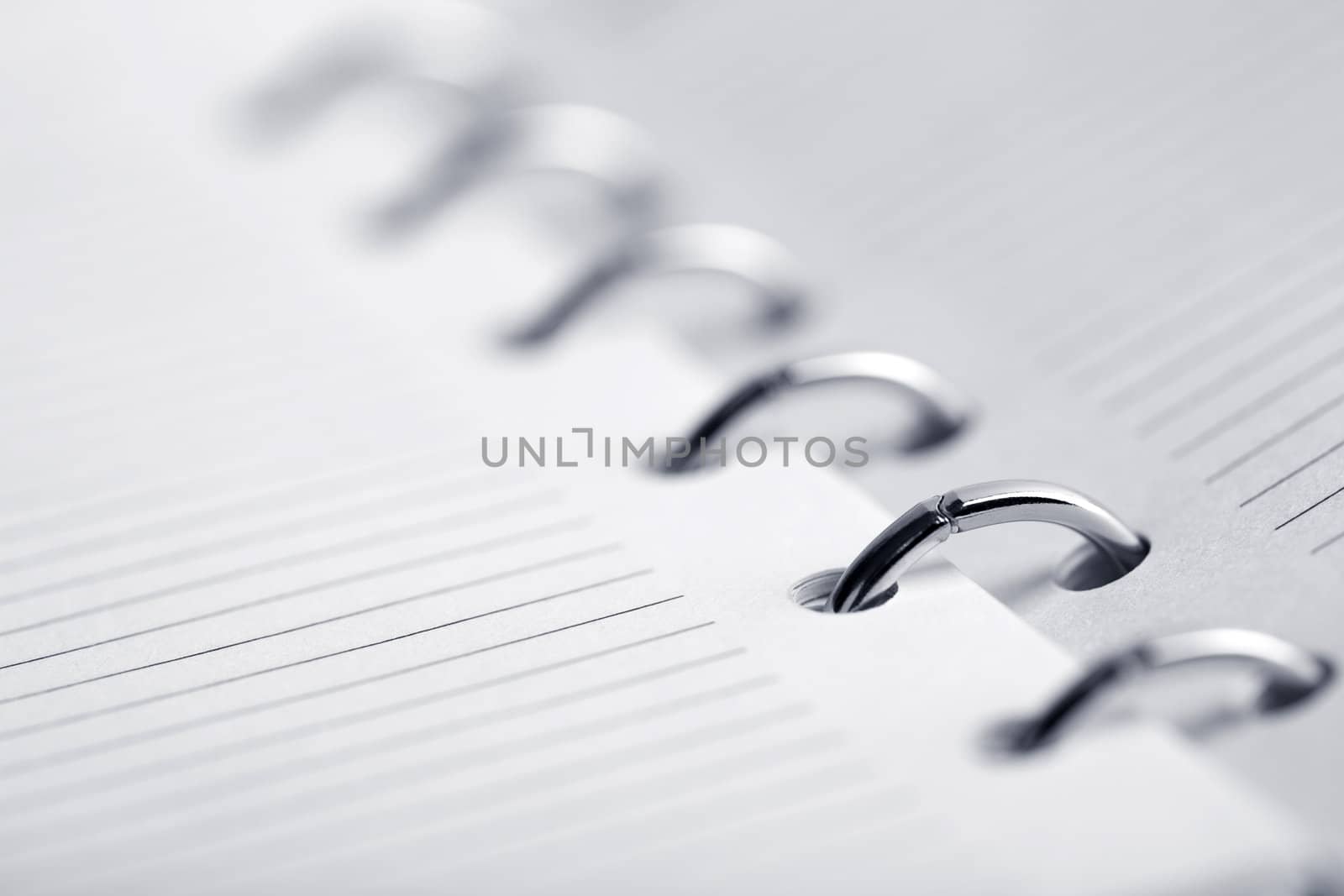 macro of spiral notebook