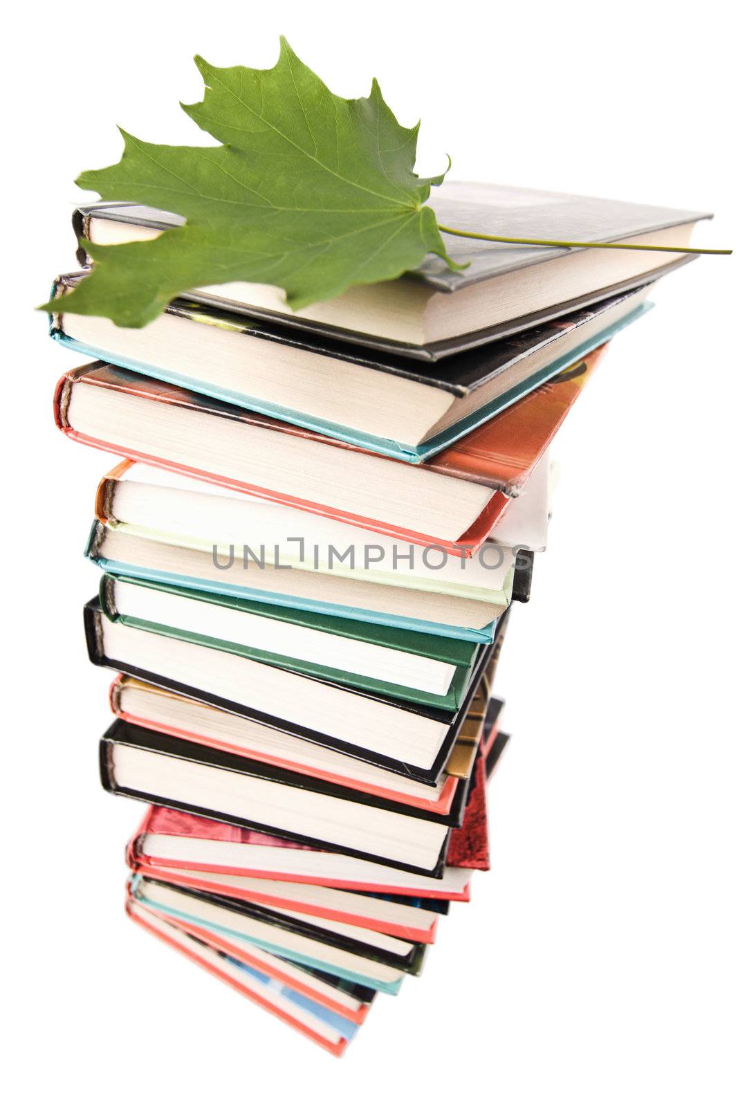 big pile of books isolated