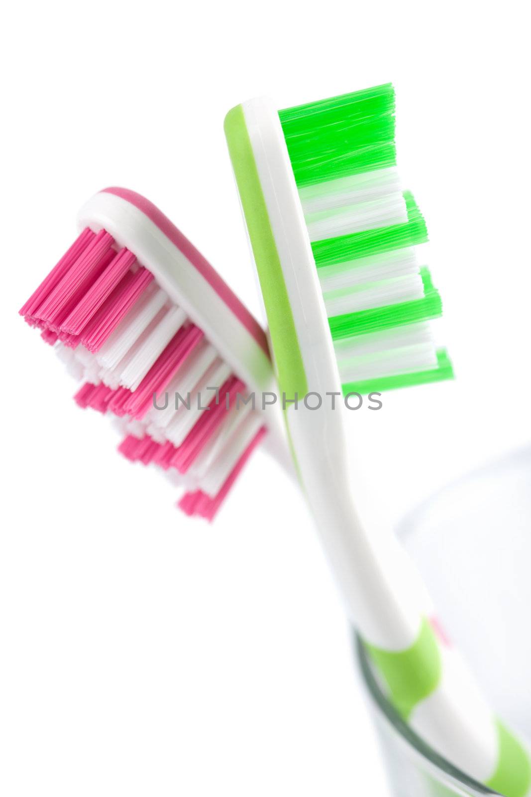 two toothbrushes isolated