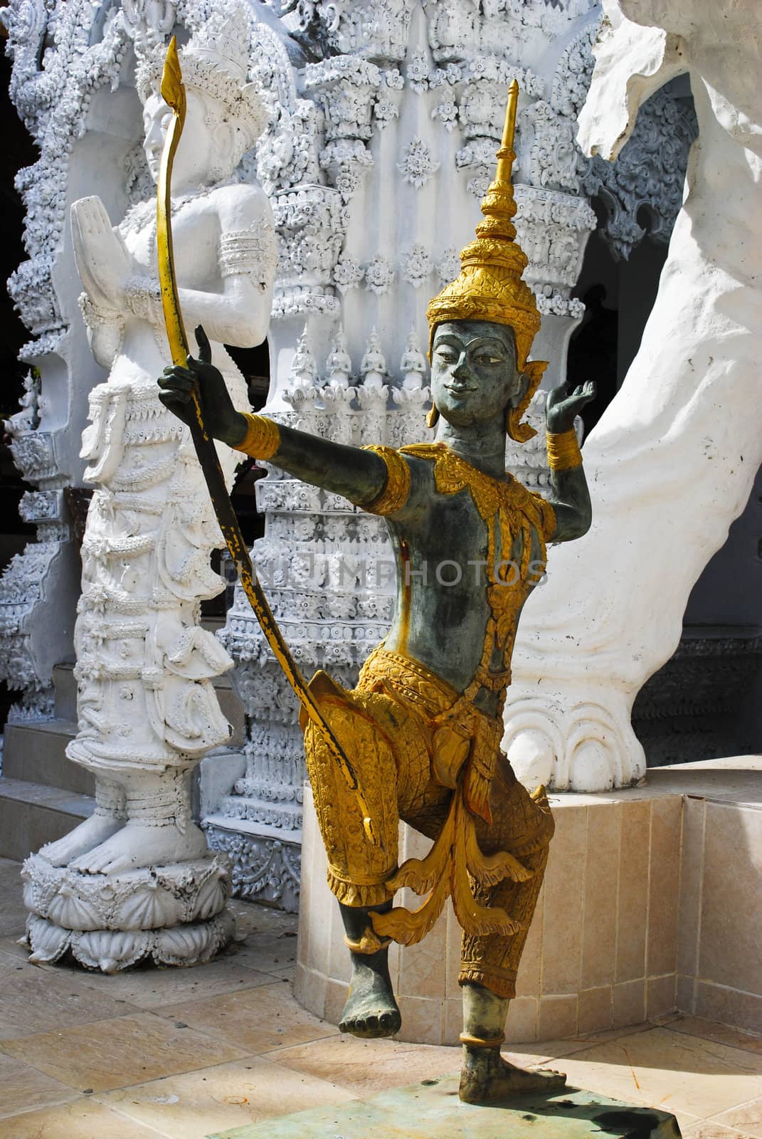 Ancient giant sculpture of temple in Lamphun, Thailand