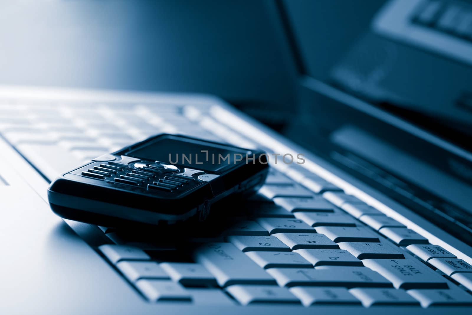 keyboard and mobile phone background