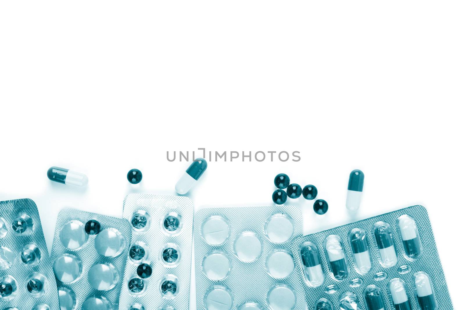 different pills isolated