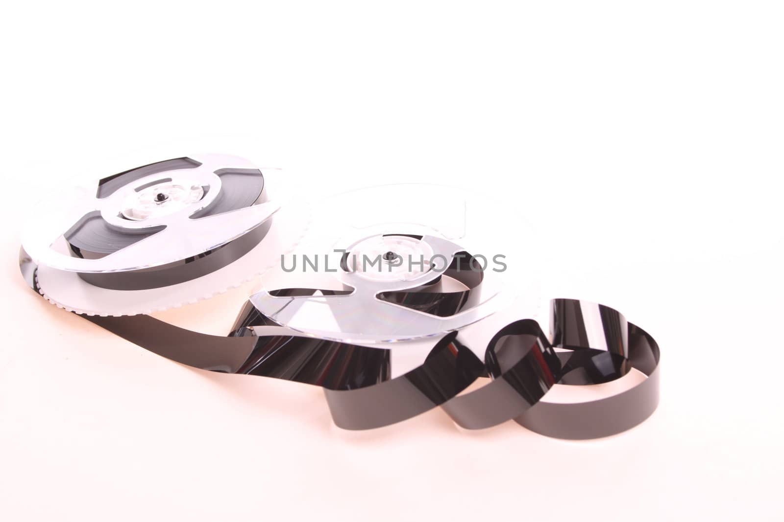 Video tape isolated against a white background with copy space