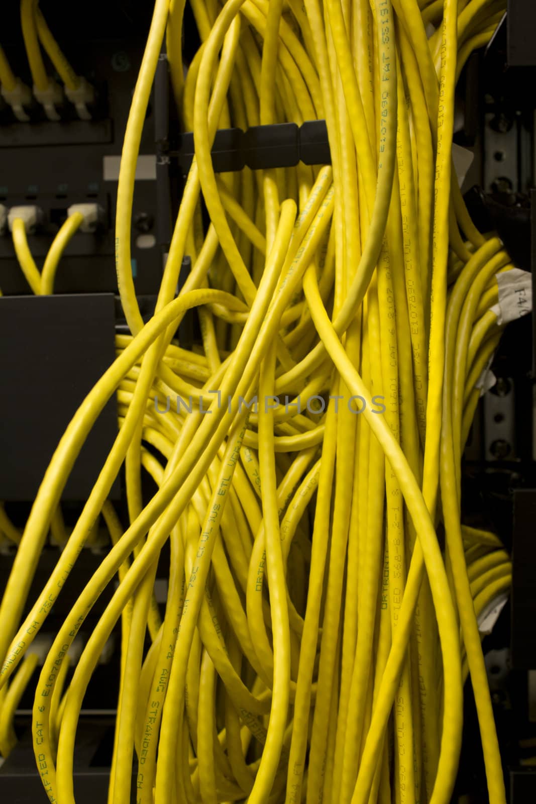 Yellow Network Cables by jeremywhat