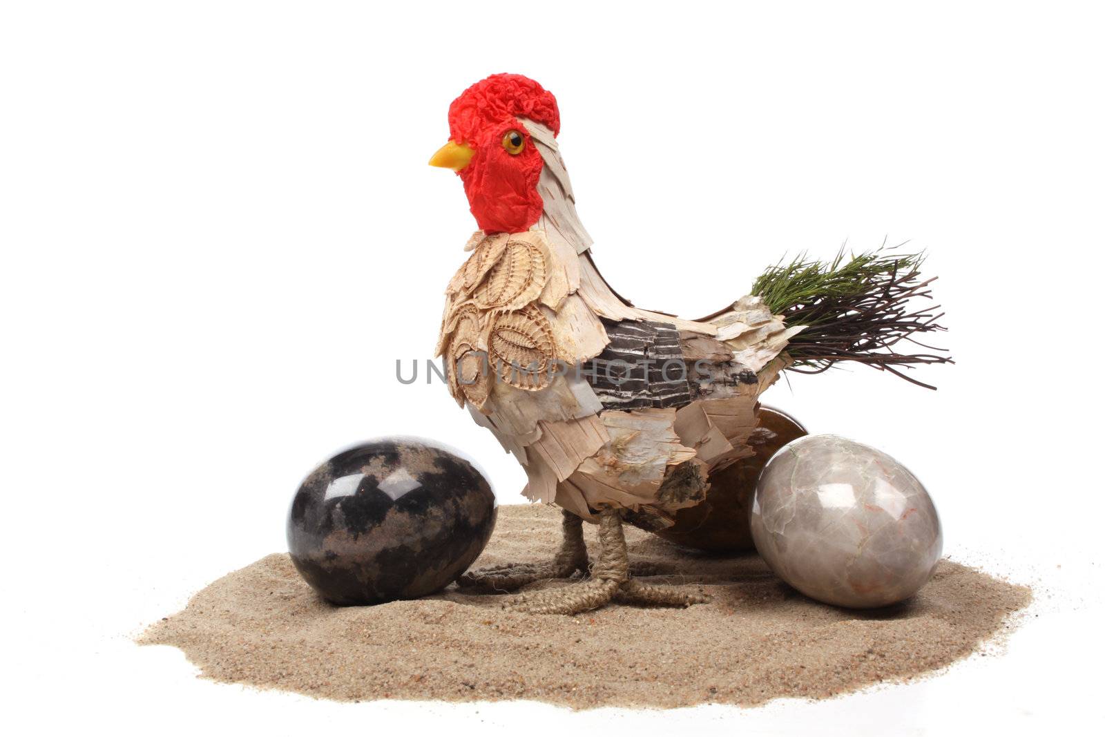 Colourful Easter concept against a white background