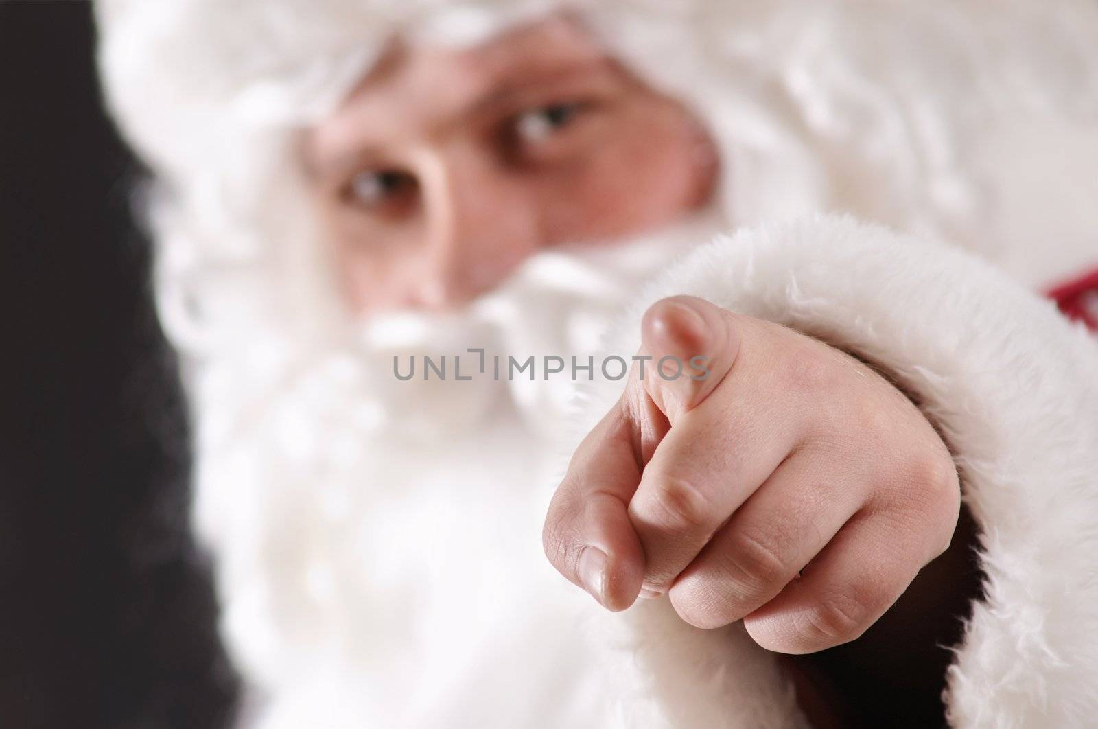 Santa Claus showing his forefinger