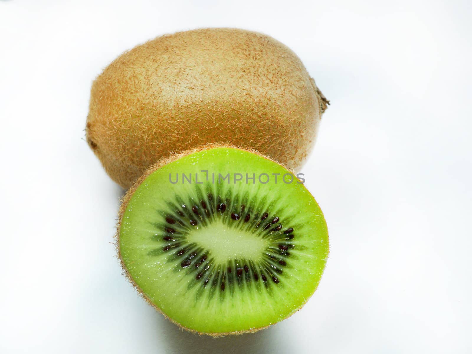 Fresh green kiwi isolated on a white background