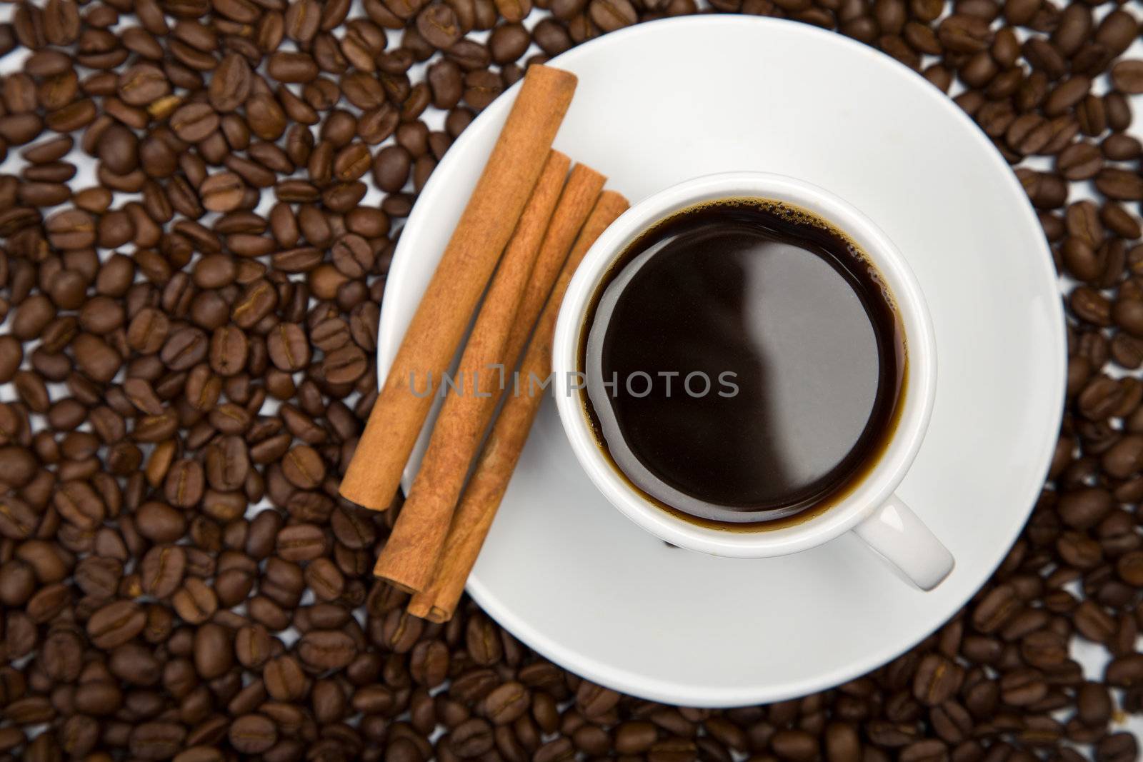 cup of coffee and coffee beans
