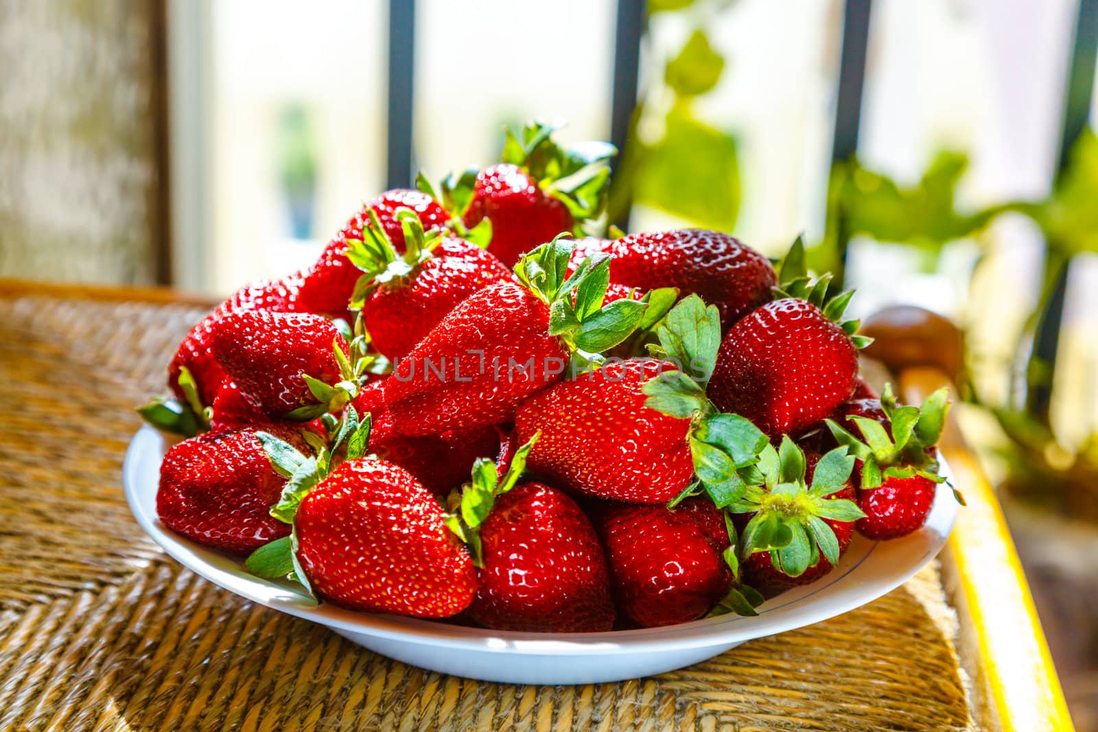 Fresh red strawberries ready to eat