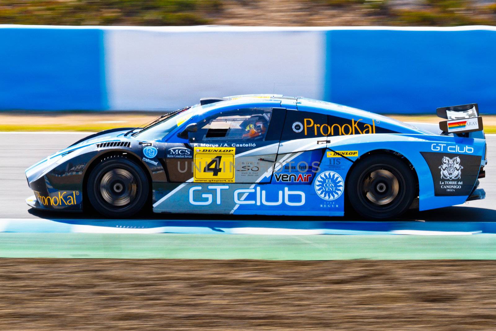 JEREZ DE LA FRONTERA, SPAIN - OCT 16: Ferran Monje of SUNRED races on Iber GT championship on October 16 , 2011, in Jerez de la Frontera , Spain