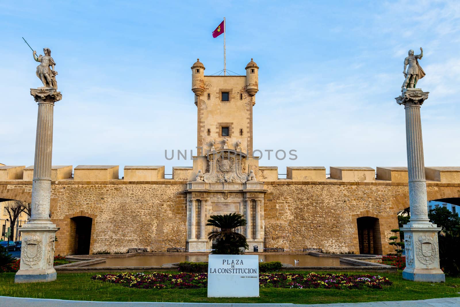 Outer walls that separate the old quarter and the modern zone of the city of Cadiz, Spain
