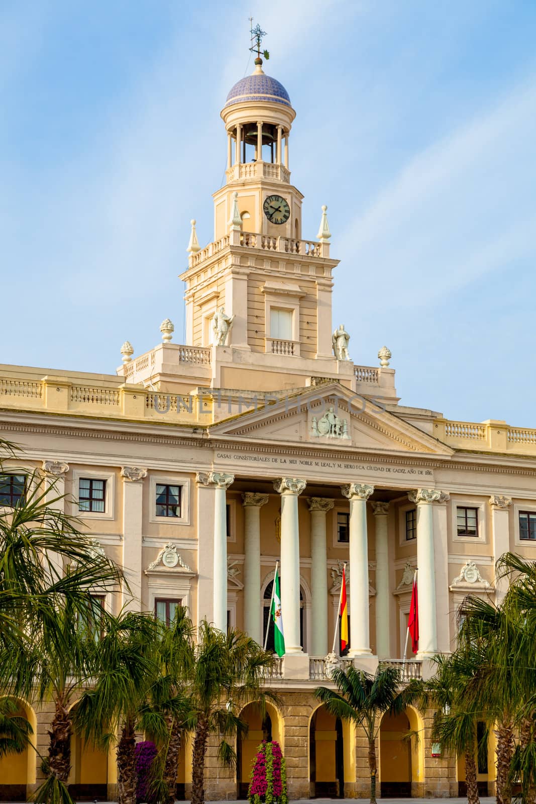 Old city hall of the city of Cadiz, Spain