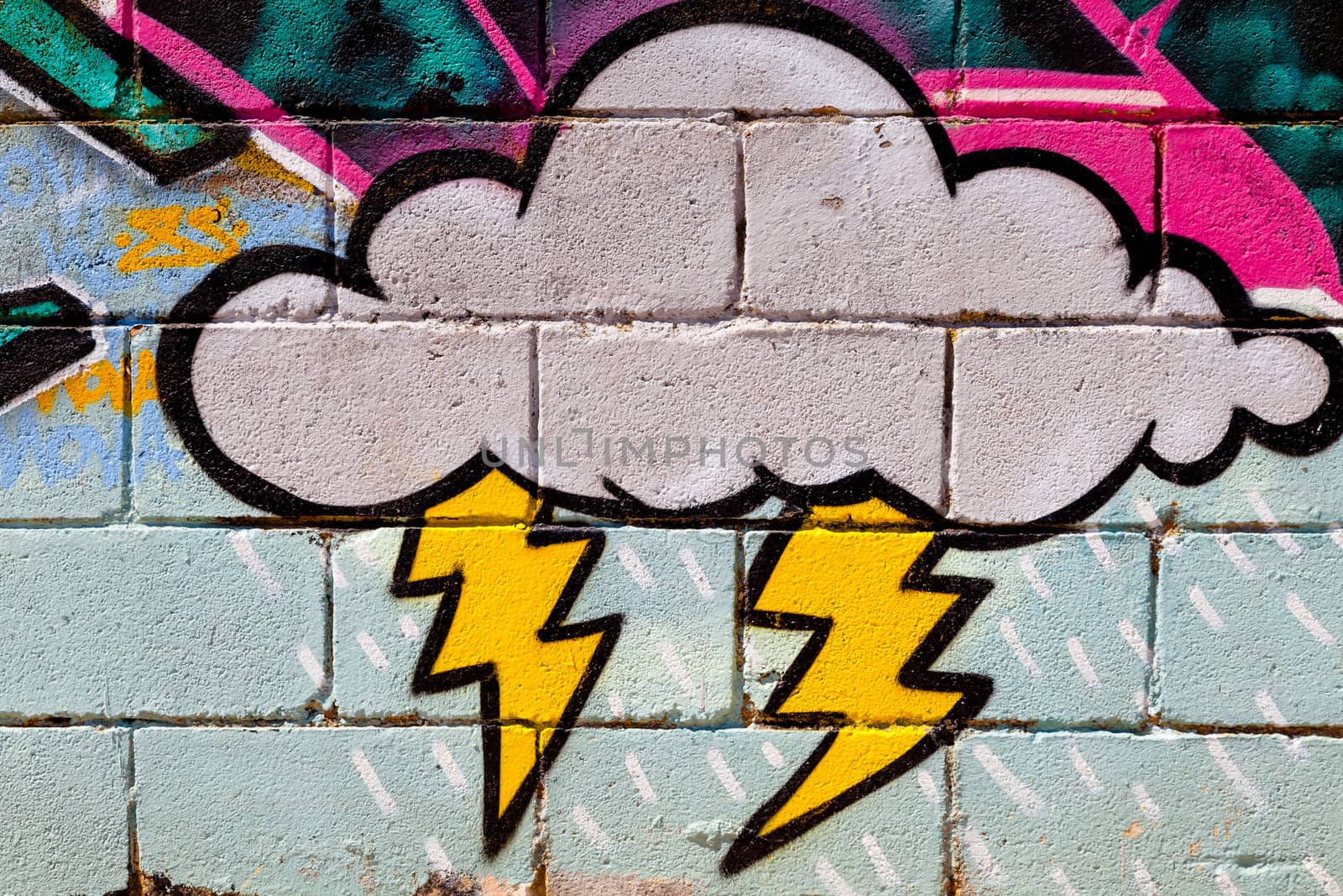 PUERTO REAL, CADIZ, SPAIN-JUL 15: Graffiti of unidentified artist on the first tournament of Graffiti of Puerto Real on Jul 15, 2011, in Puerto Real,  Spain