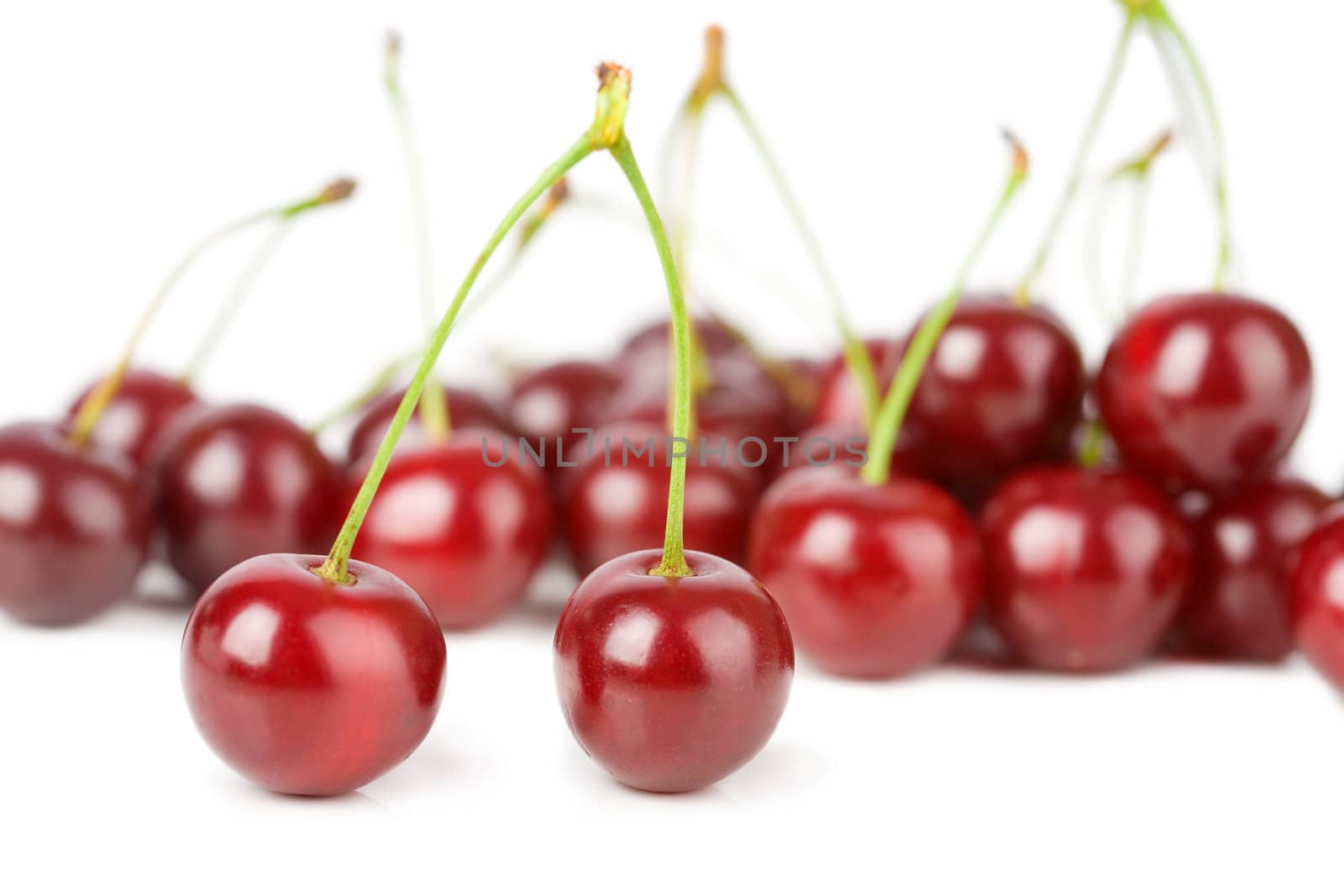 ripe cherries isolated 