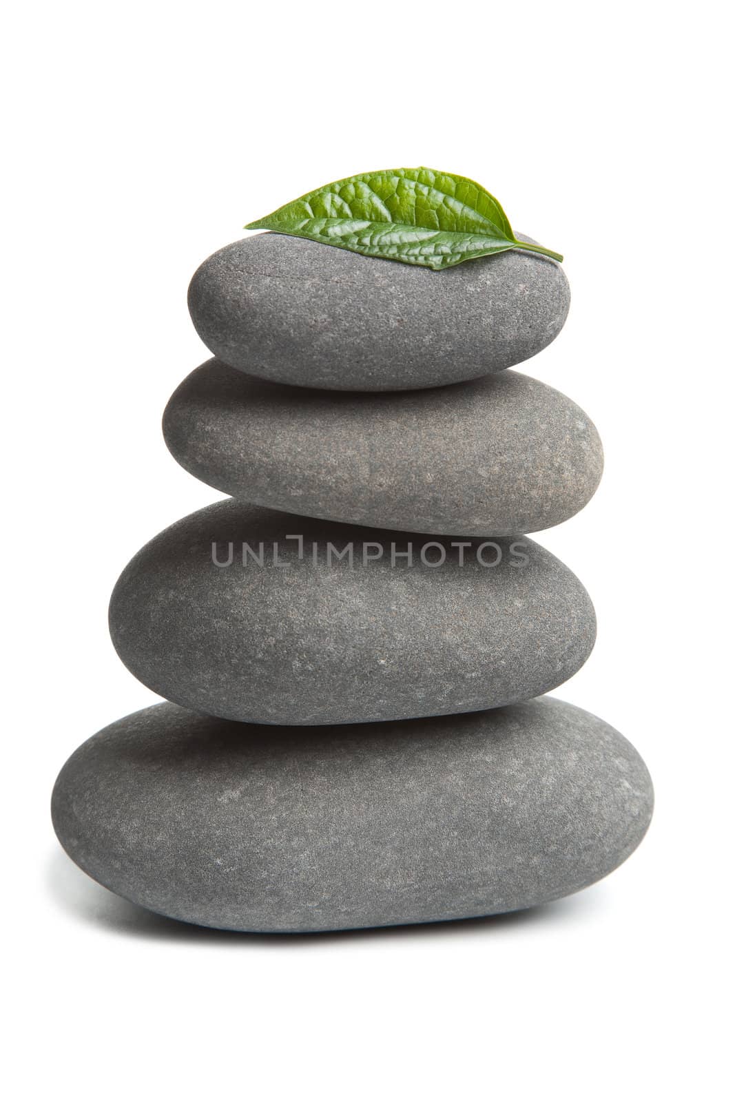 spa stones and leaf isolated