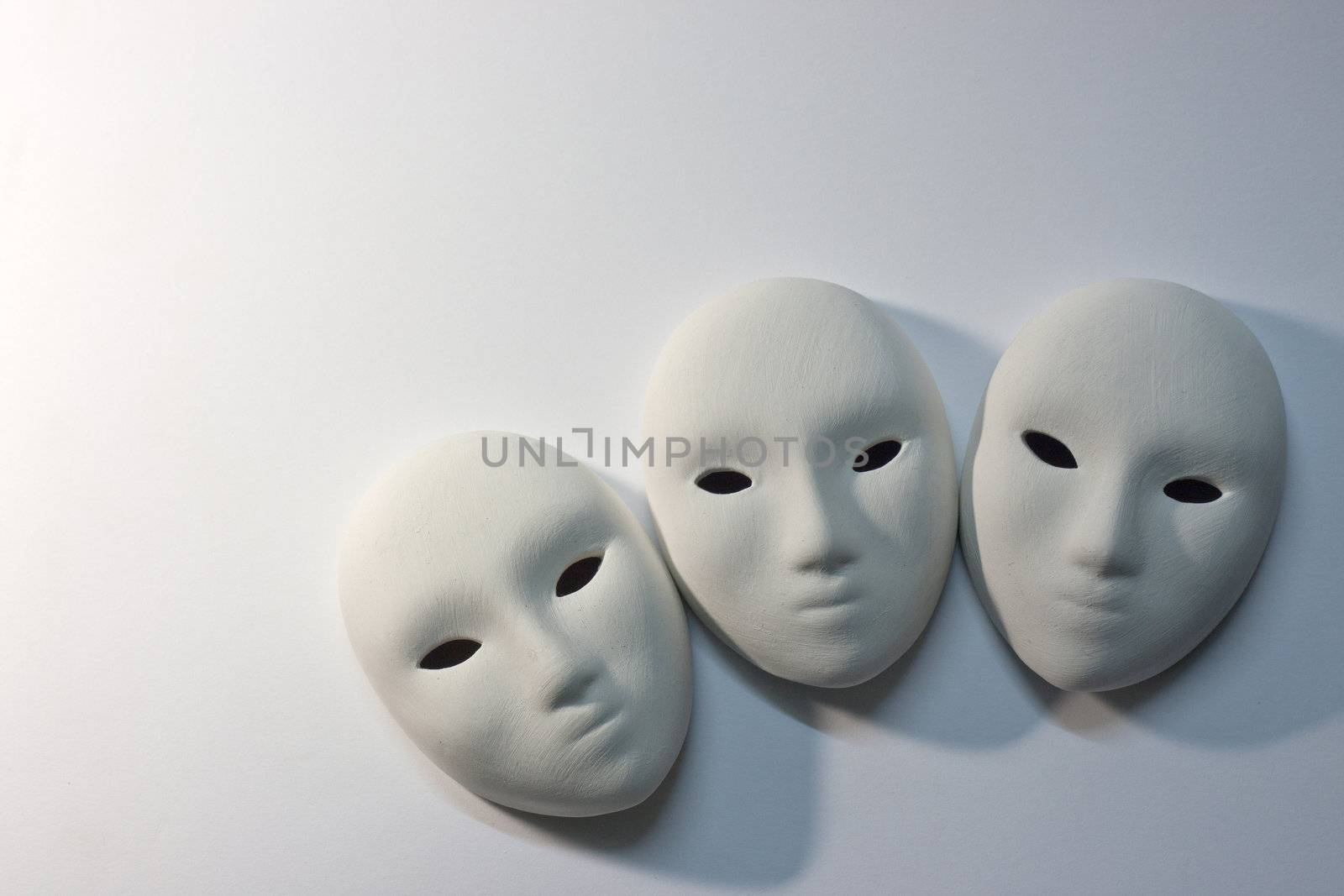 plaster masks in studio