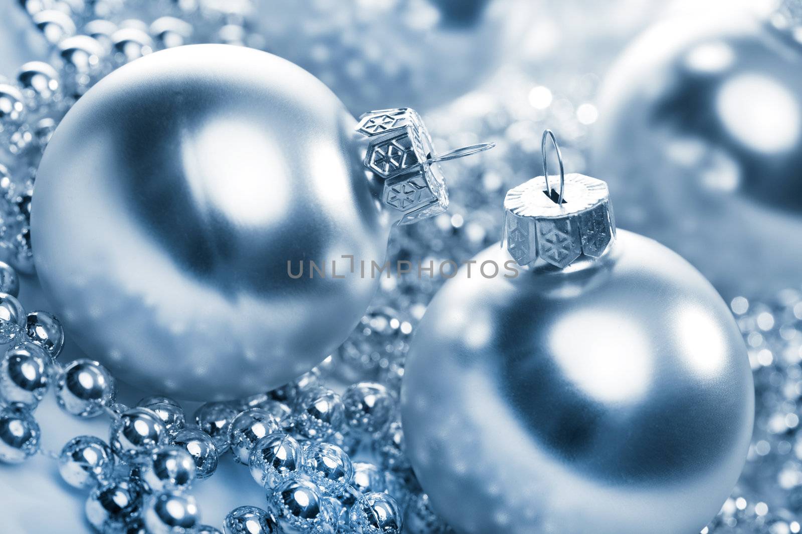 silver christmas balls