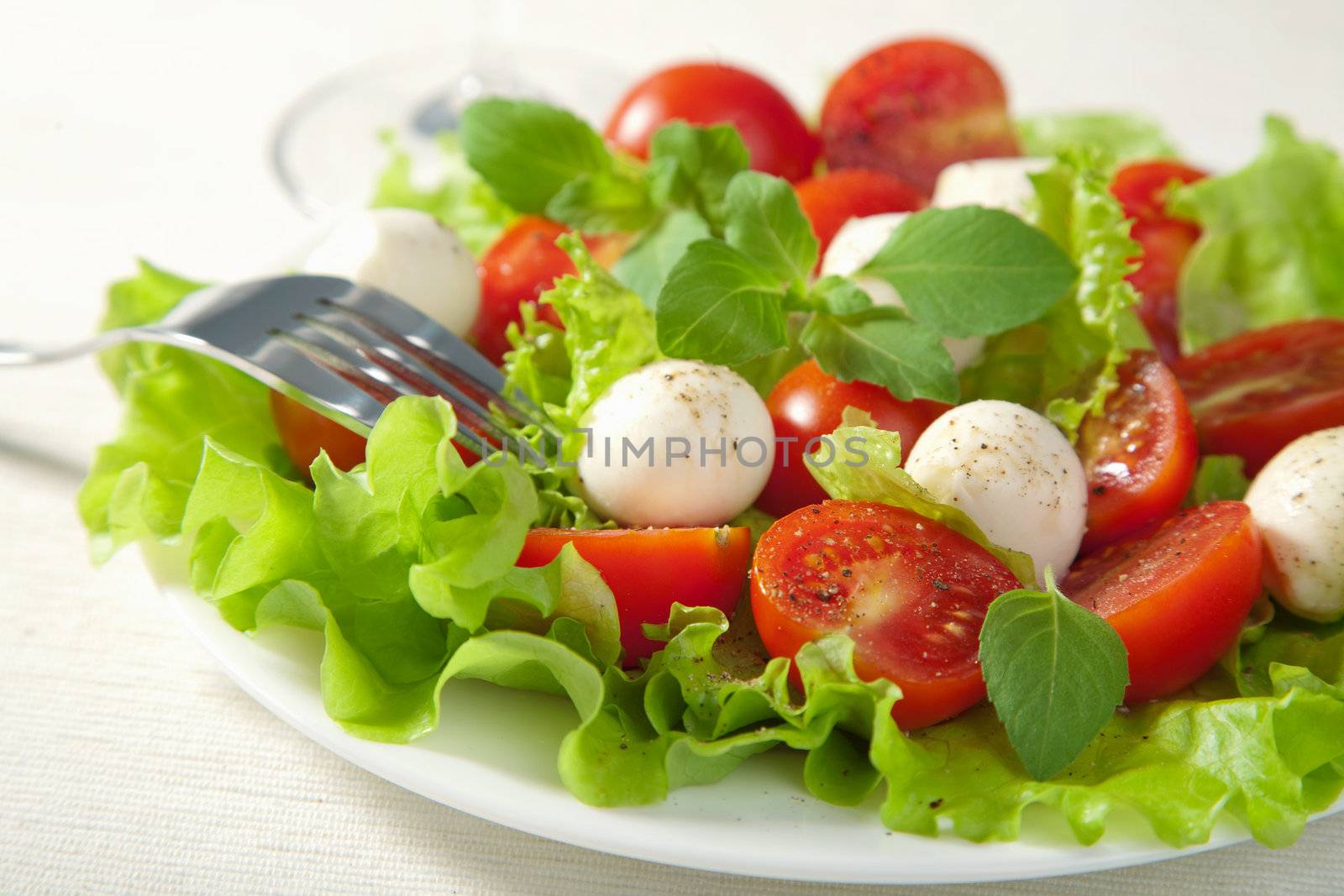 salad with tomatoes and mozzarella
