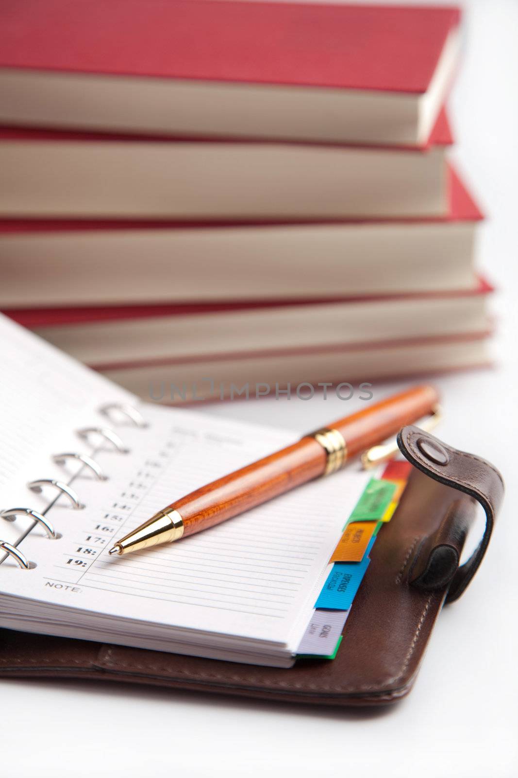 pocket planner and books