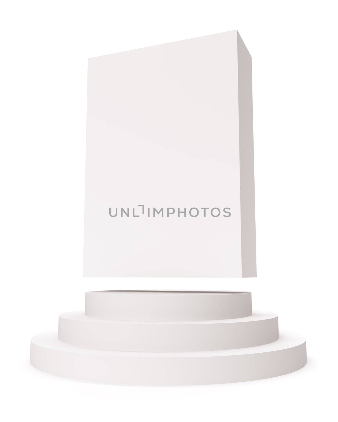 3d Illustration of White Box Isolated on White Background