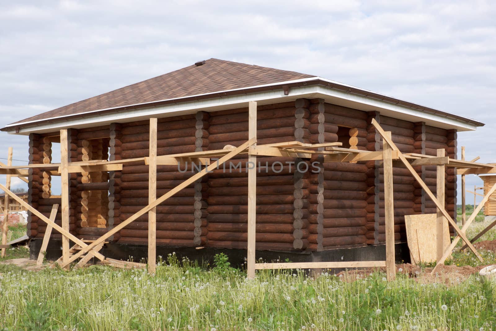 Rural house in the stage of construction