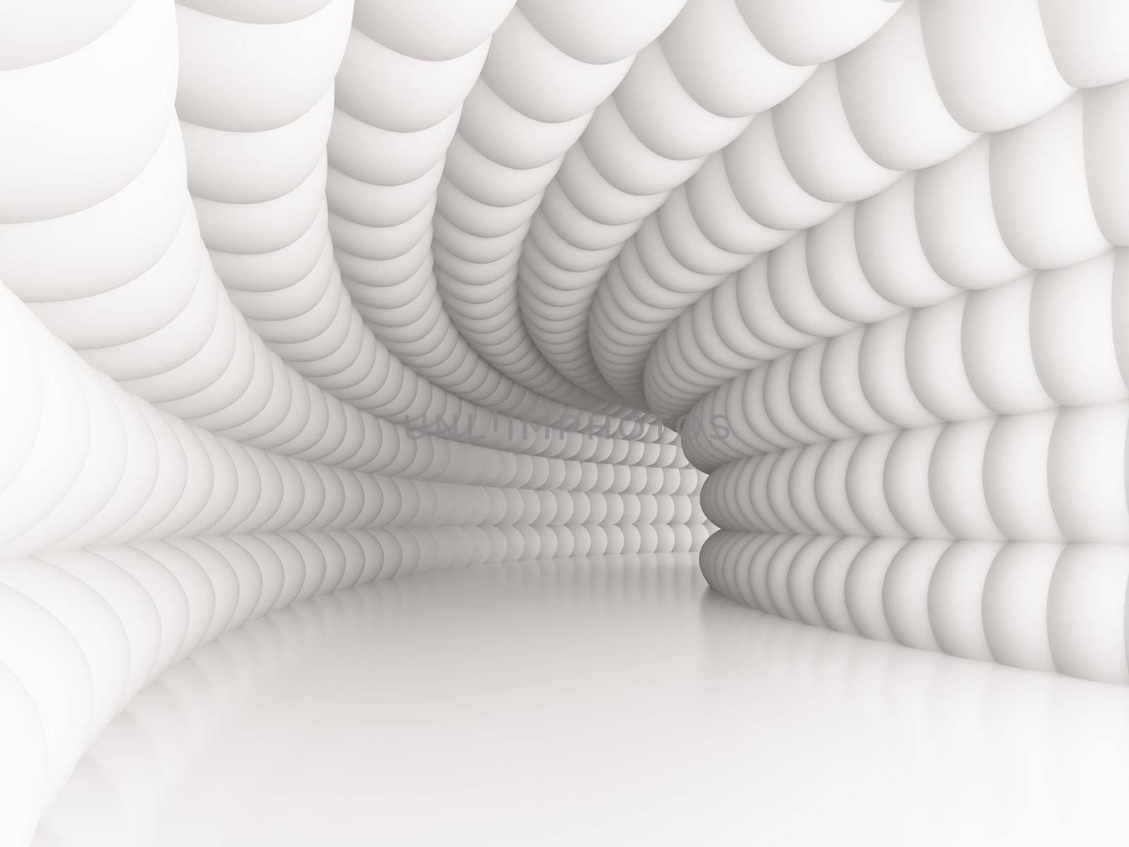 3d Illustration of White Tunnel Background or Wallpaper