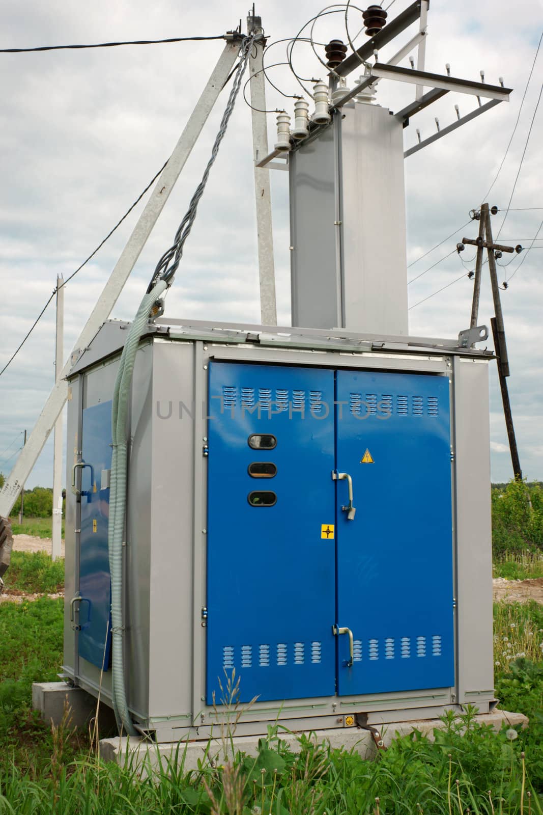 Transformer station installed near the village of