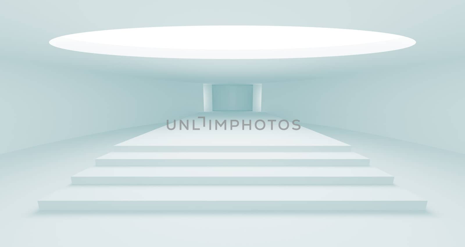 3d Illustration of Blue Podium Interior Background