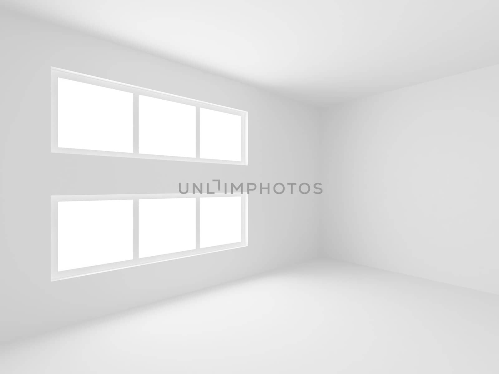 3d Illustration of Empty White Room Background