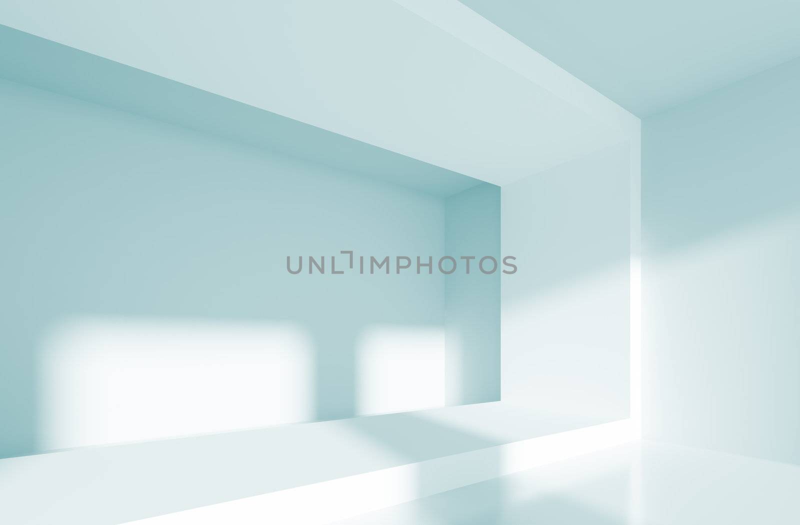 3d Illustration of Blue Abstract Interior Background 