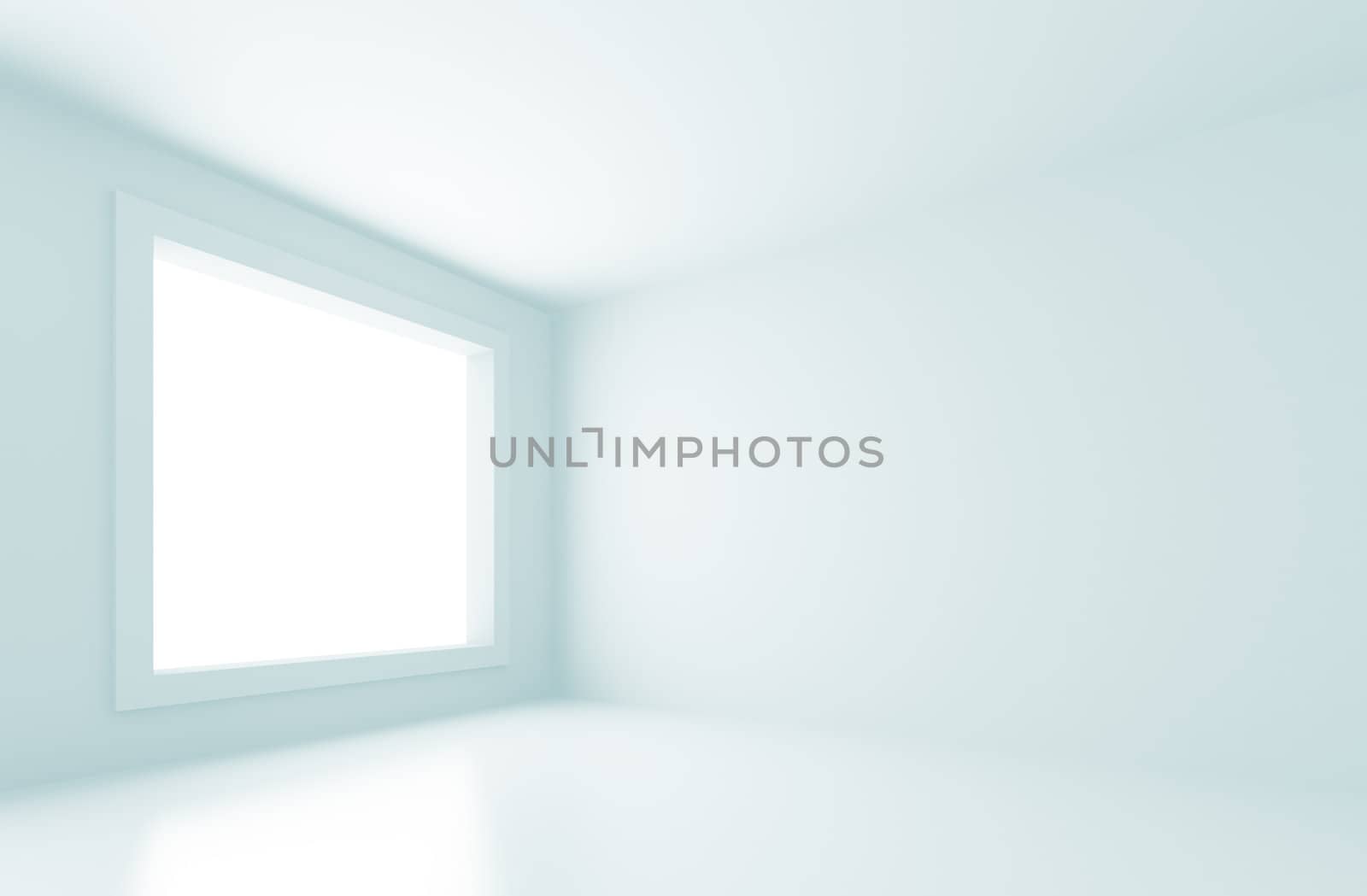 3d Illustration of Empty Room with Window