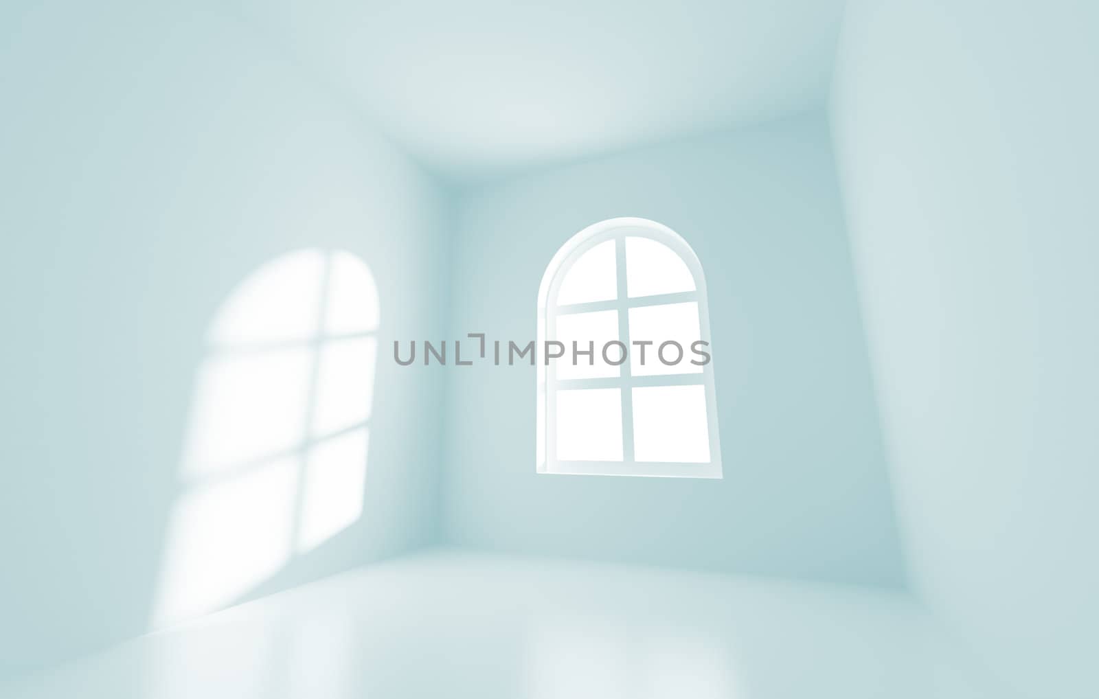 3d Illustration of Arched Window Background or Wallpaper