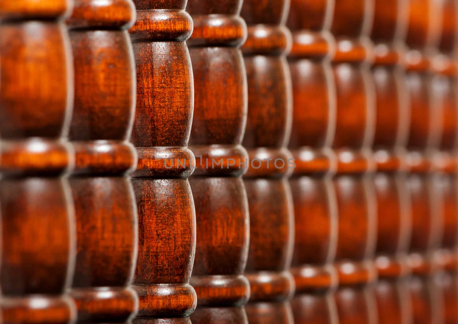 A image with shallow depth of field showing a set of nice hard redwood bars.