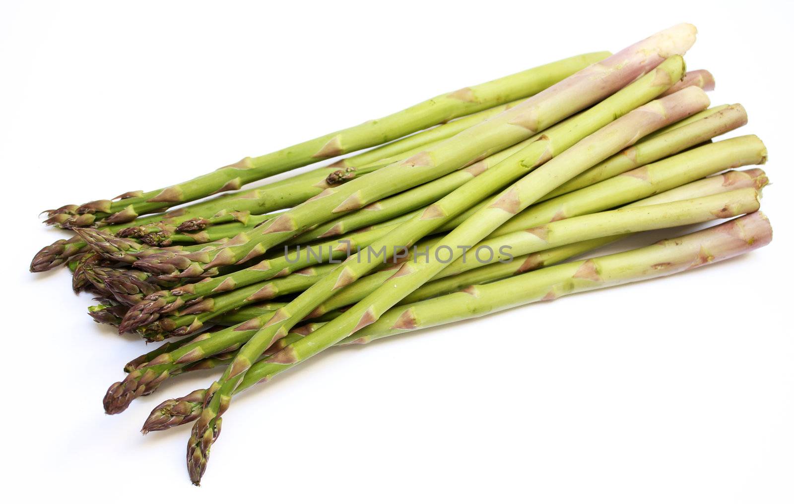 bunch of asparagus isolated on white