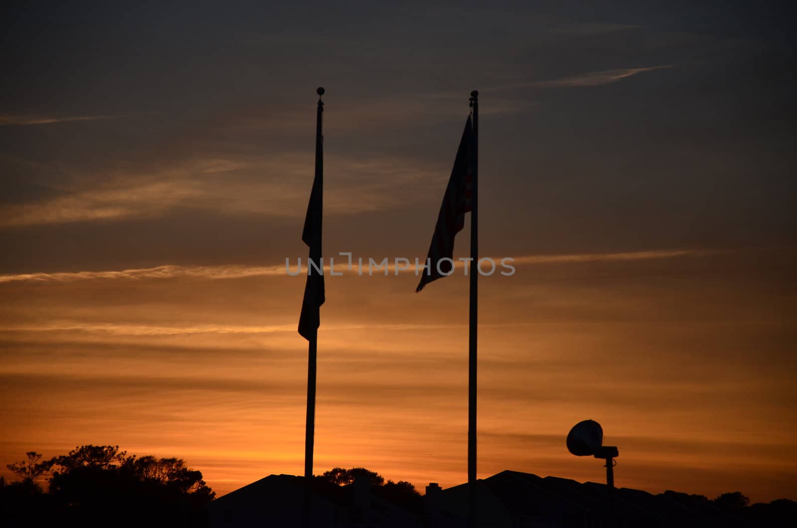 Flags at night by northwoodsphoto