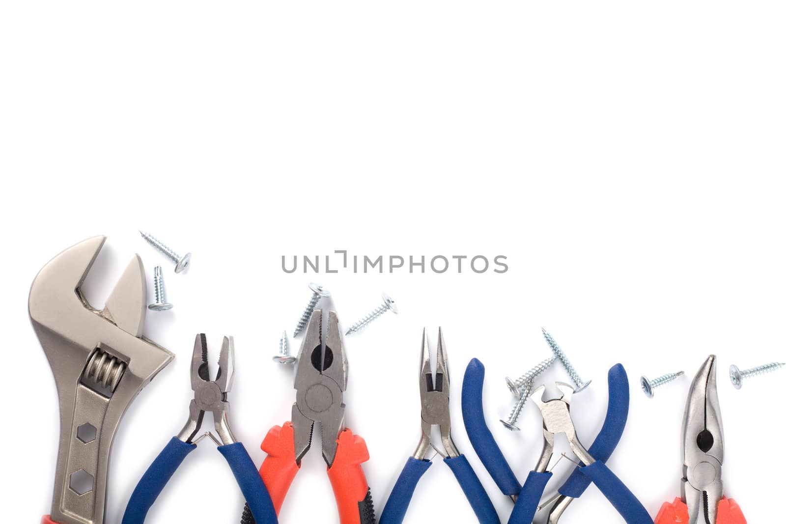 set of colorful tools isolated
