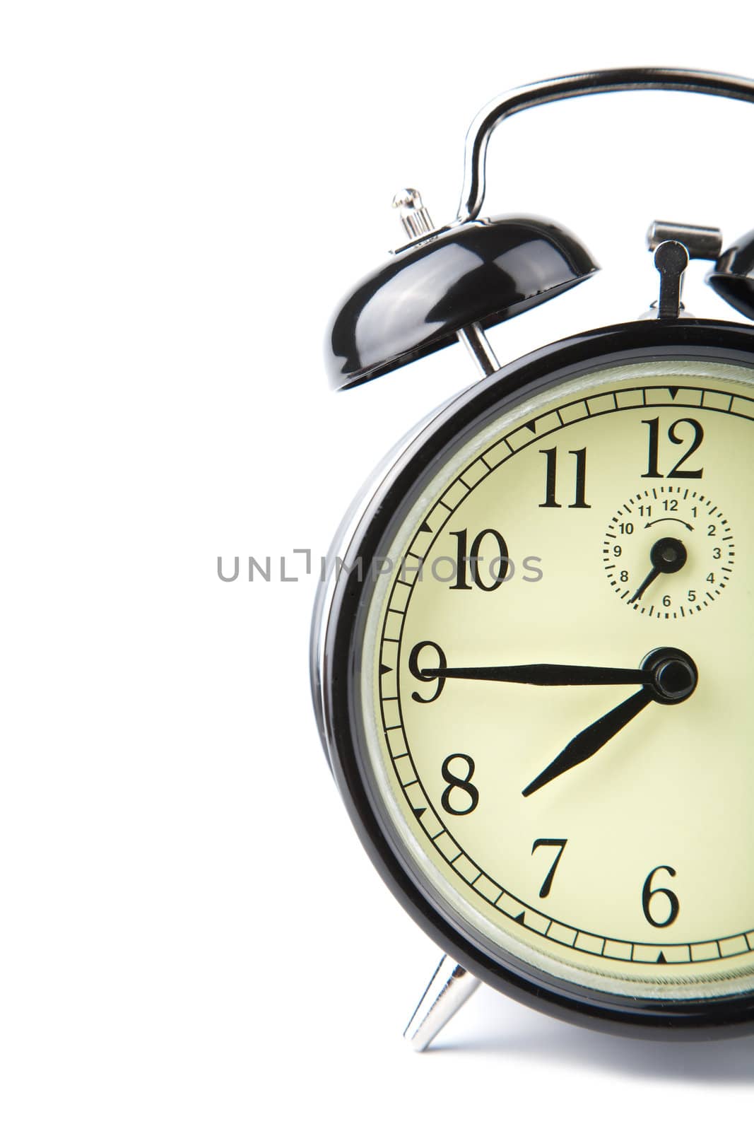 alarm clock isolated over white
