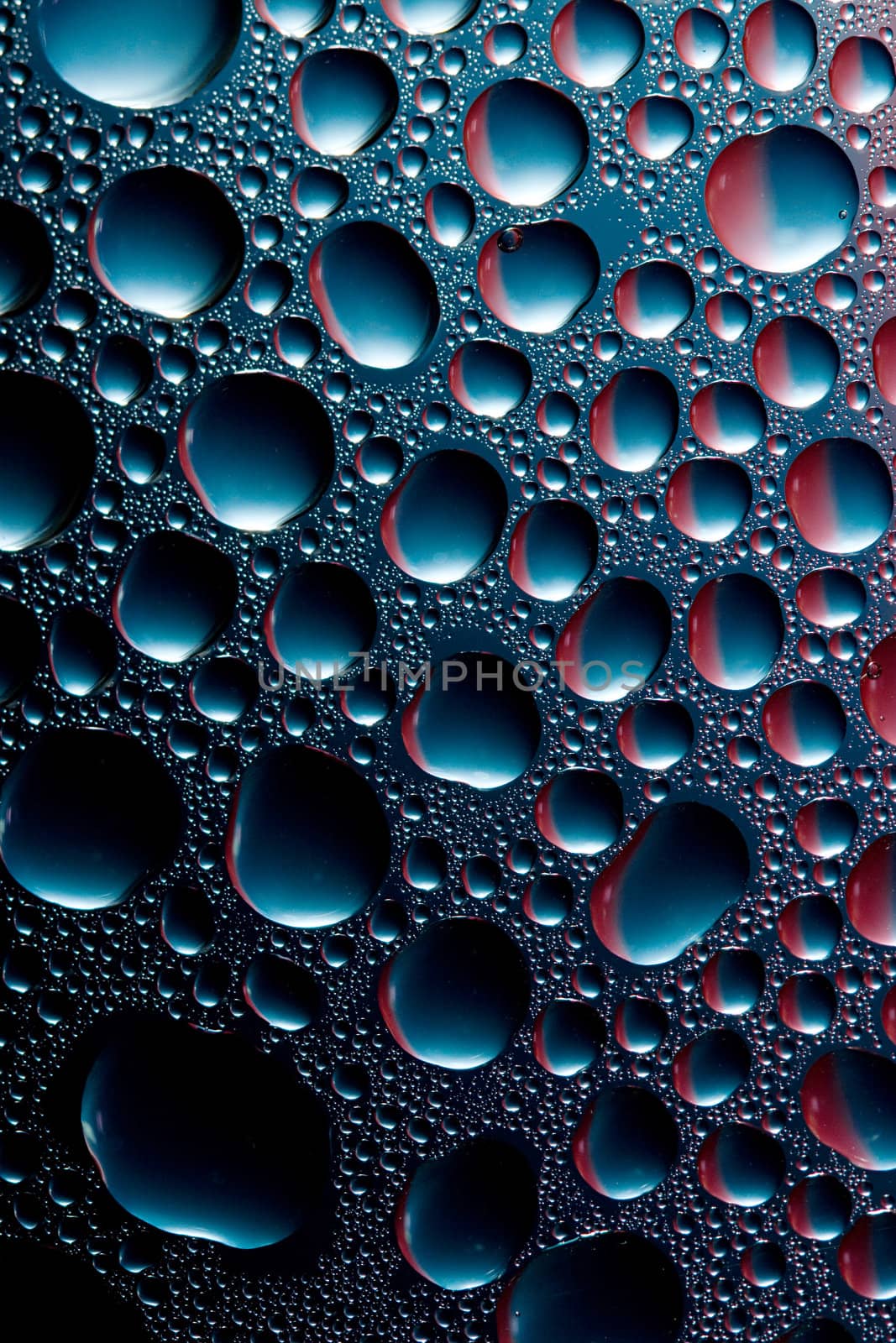 blue and red water drops background