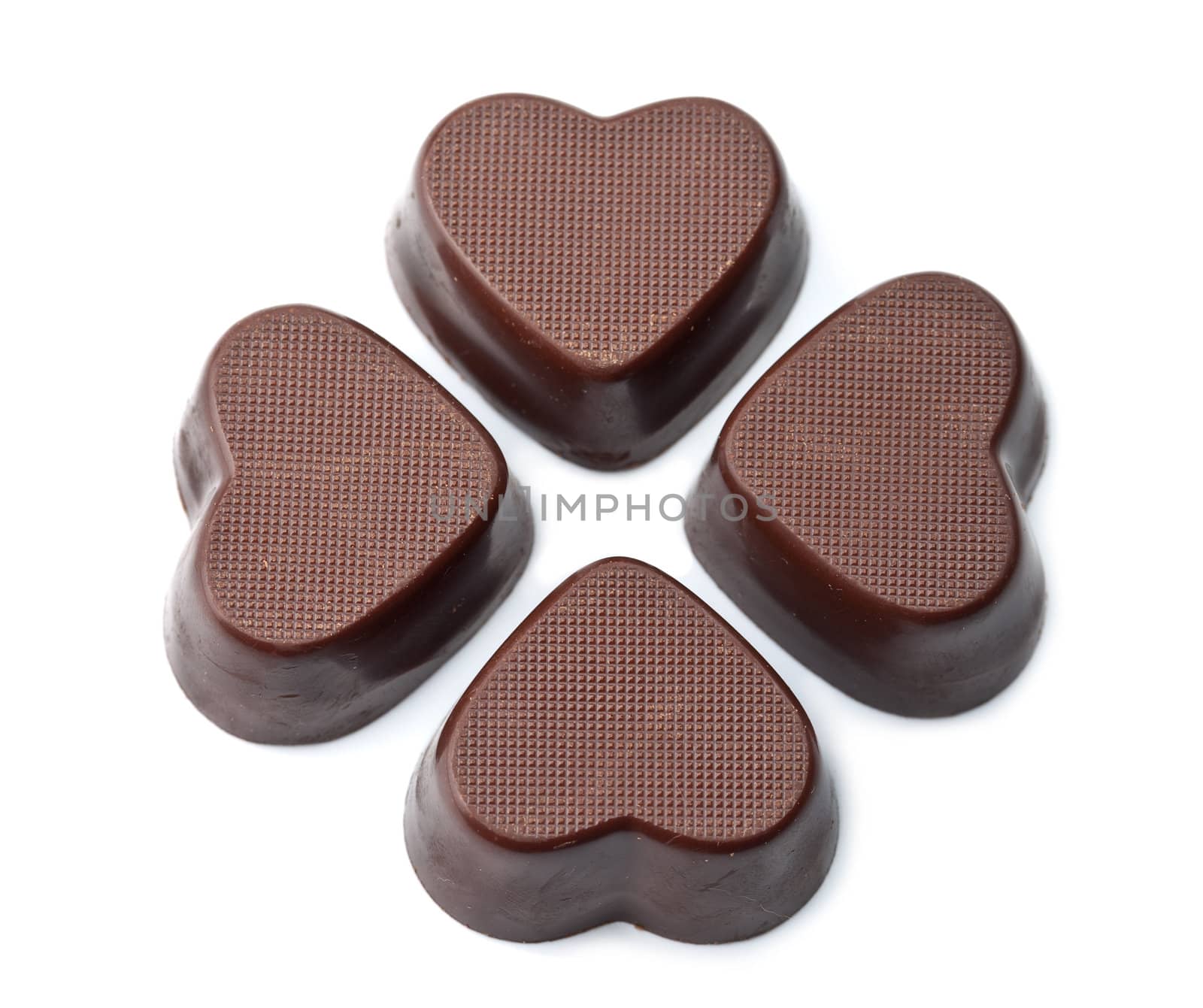 chocolate hearts isolated 