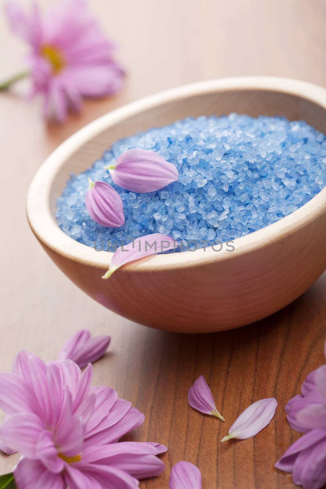 herbal salt and flowers