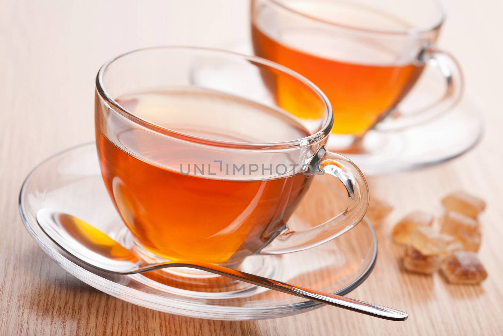 fresh tea and cane sugar