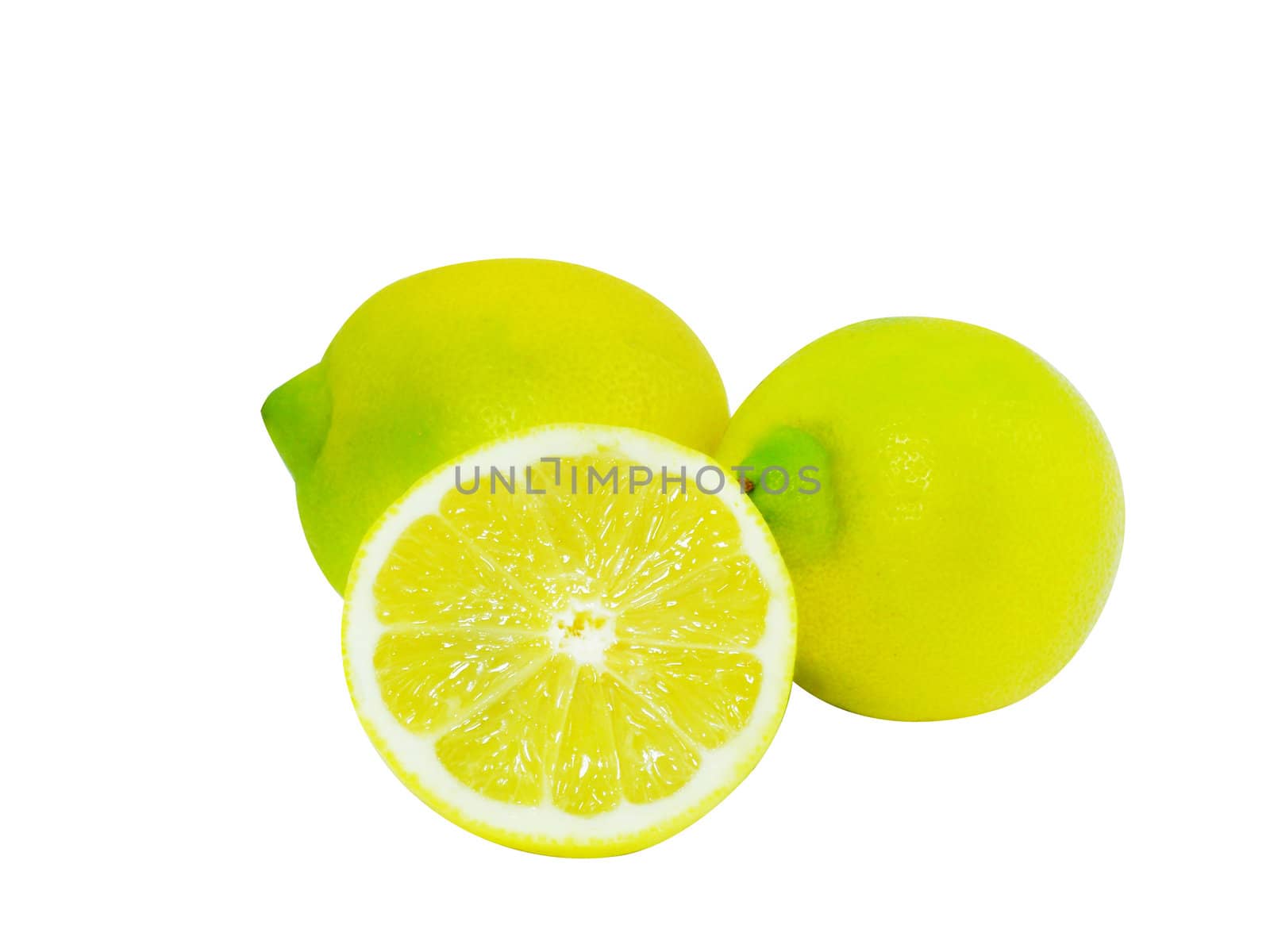 Fresh Lemons isolated over white.