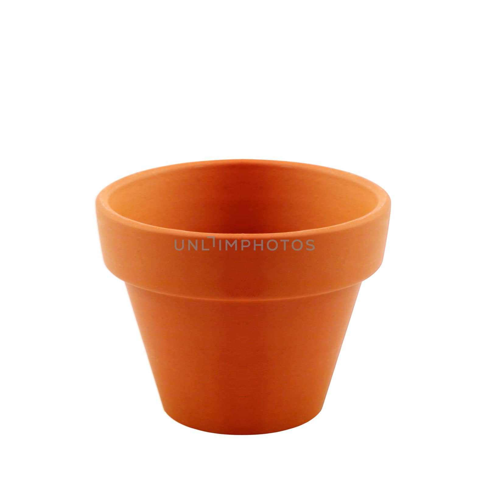 clay garden pot isolated on white background,