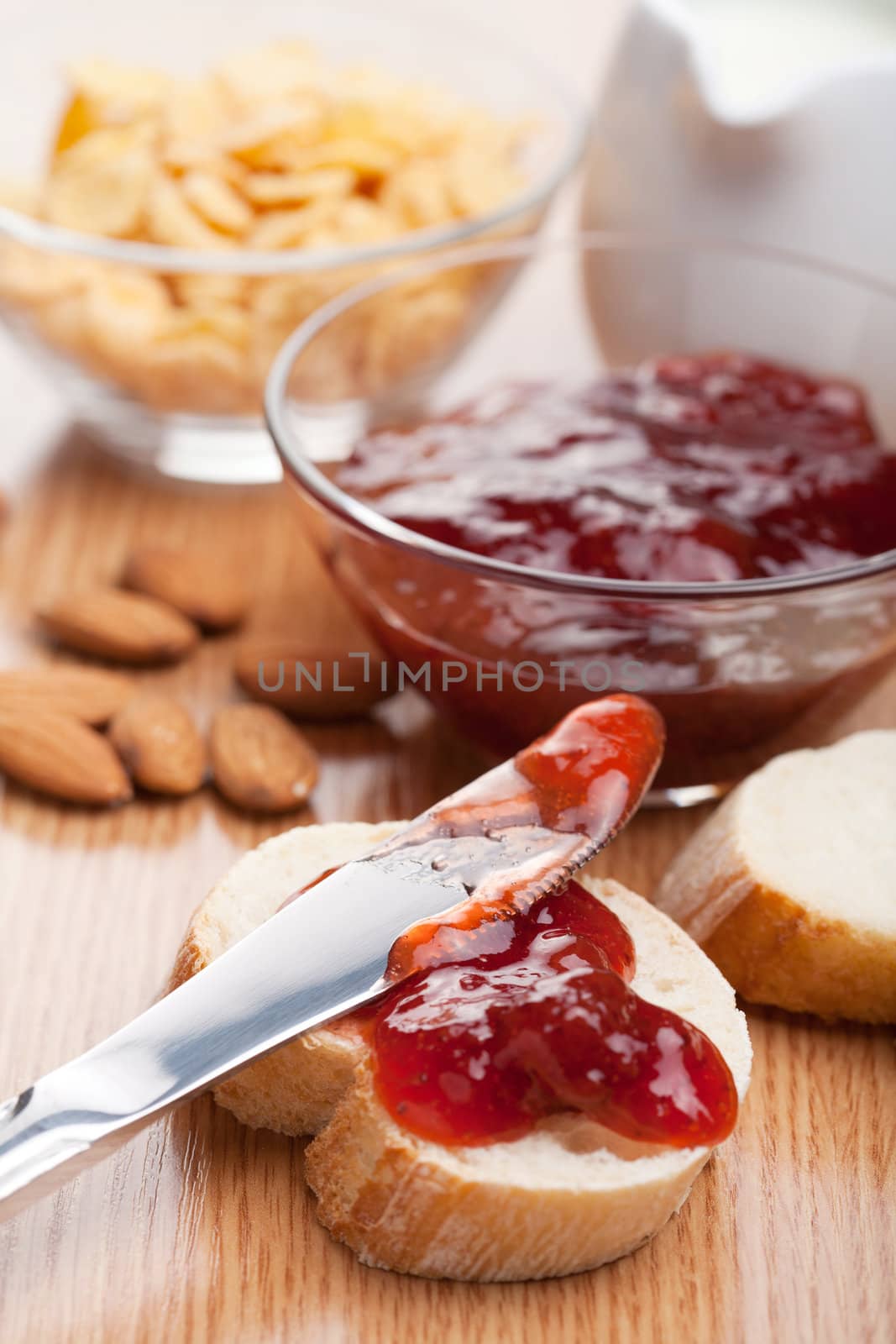 bread with jam for breakfast