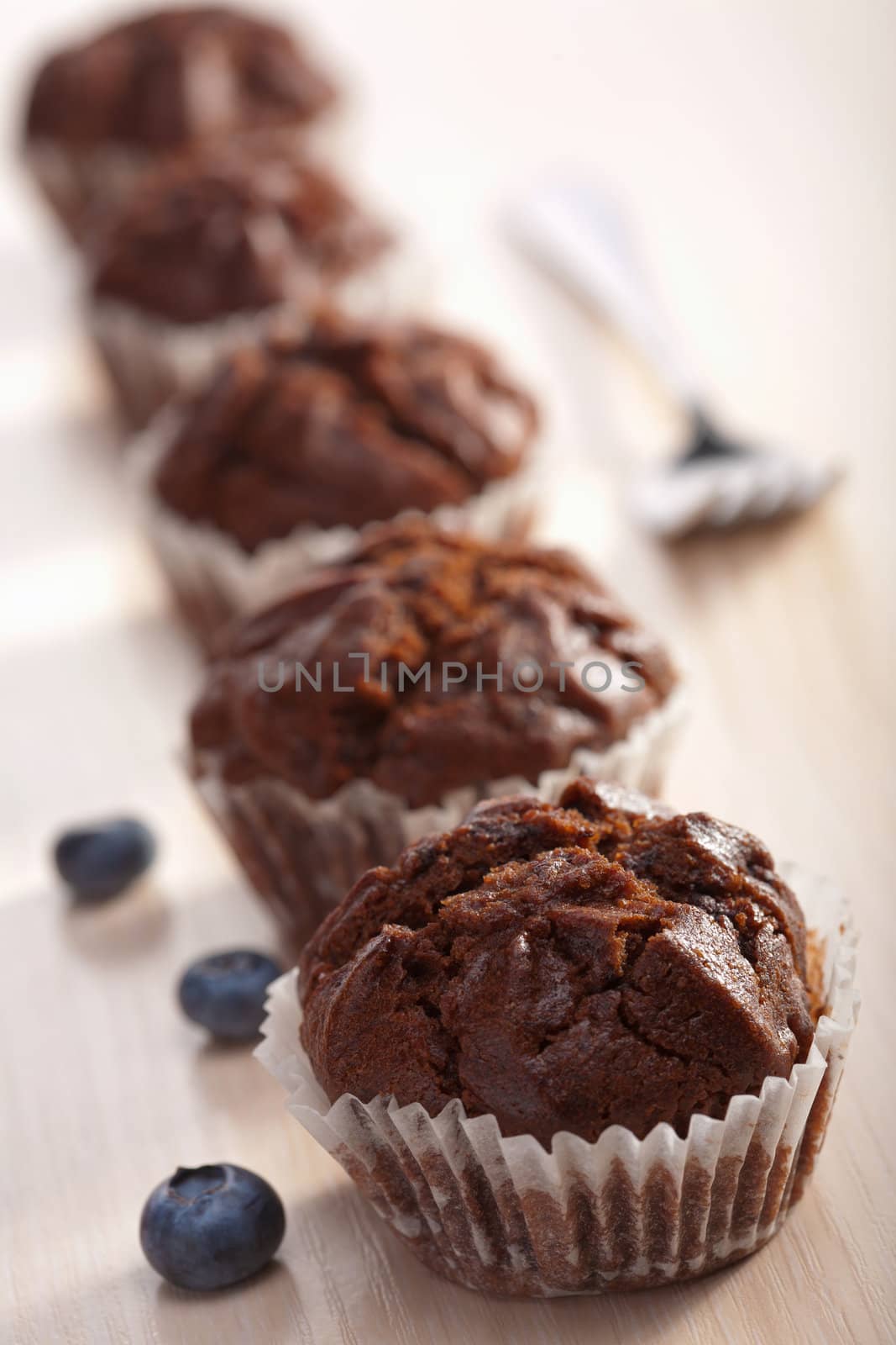 chocolate muffins with blueberry 