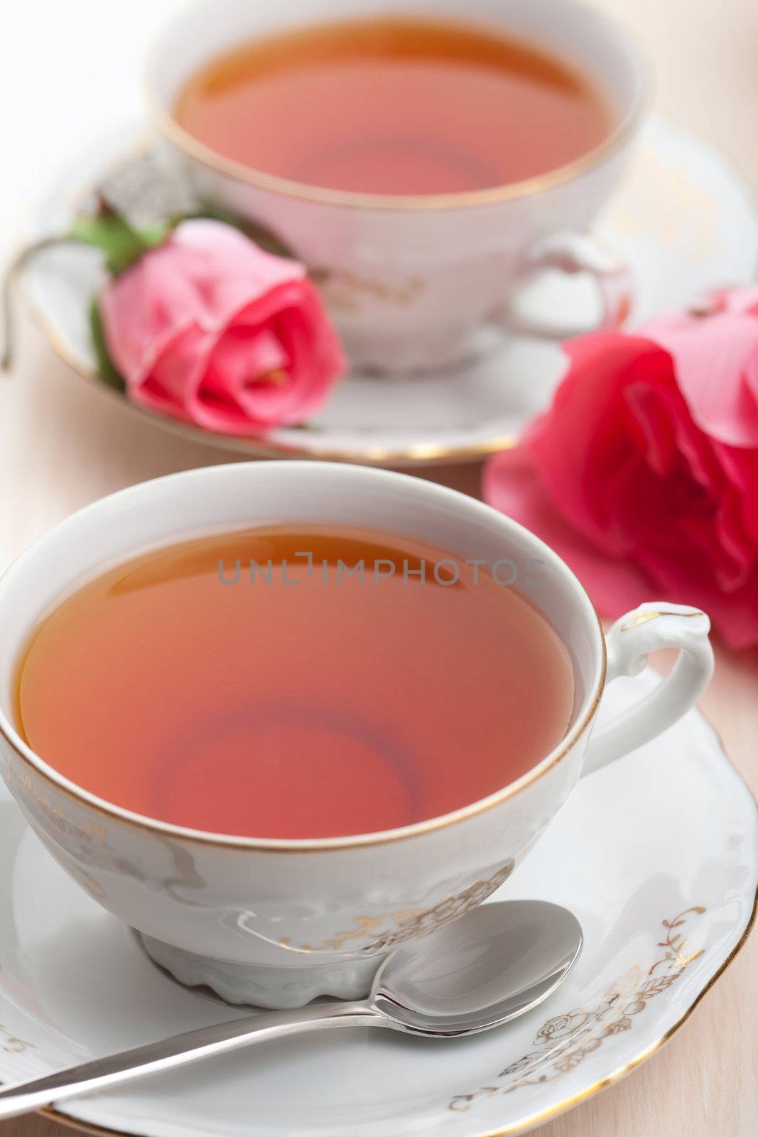 elegant tea and roses