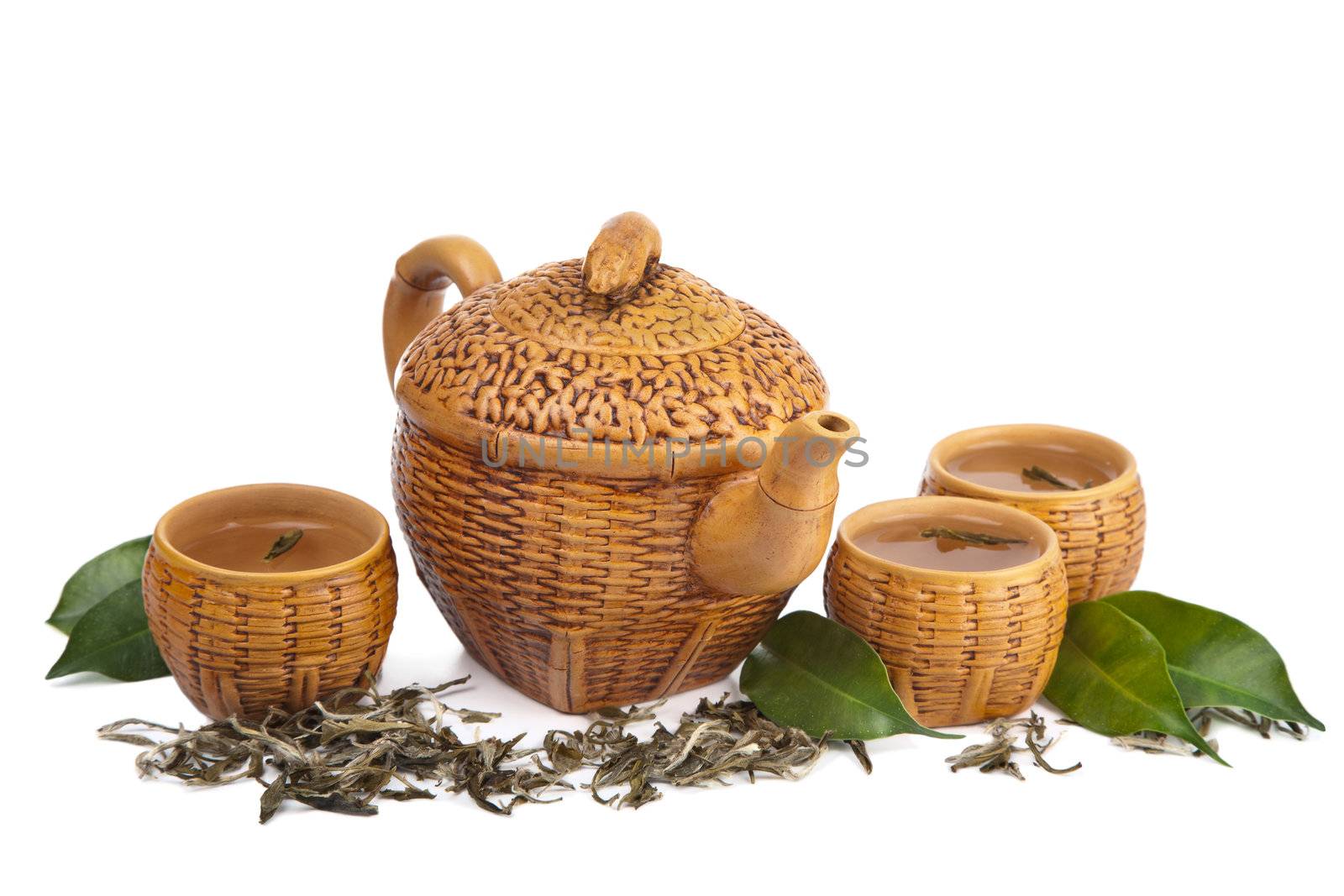 green tea isolated