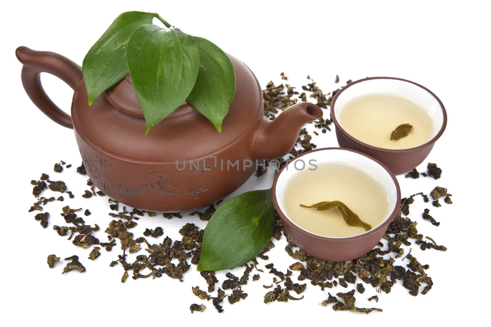 green tea isolated 