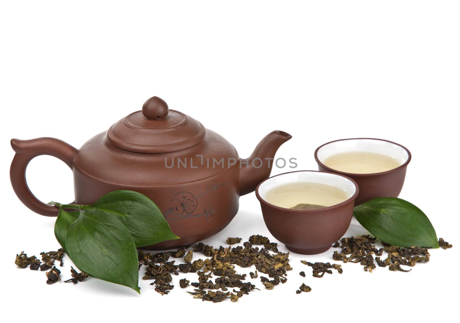 green tea isolated 